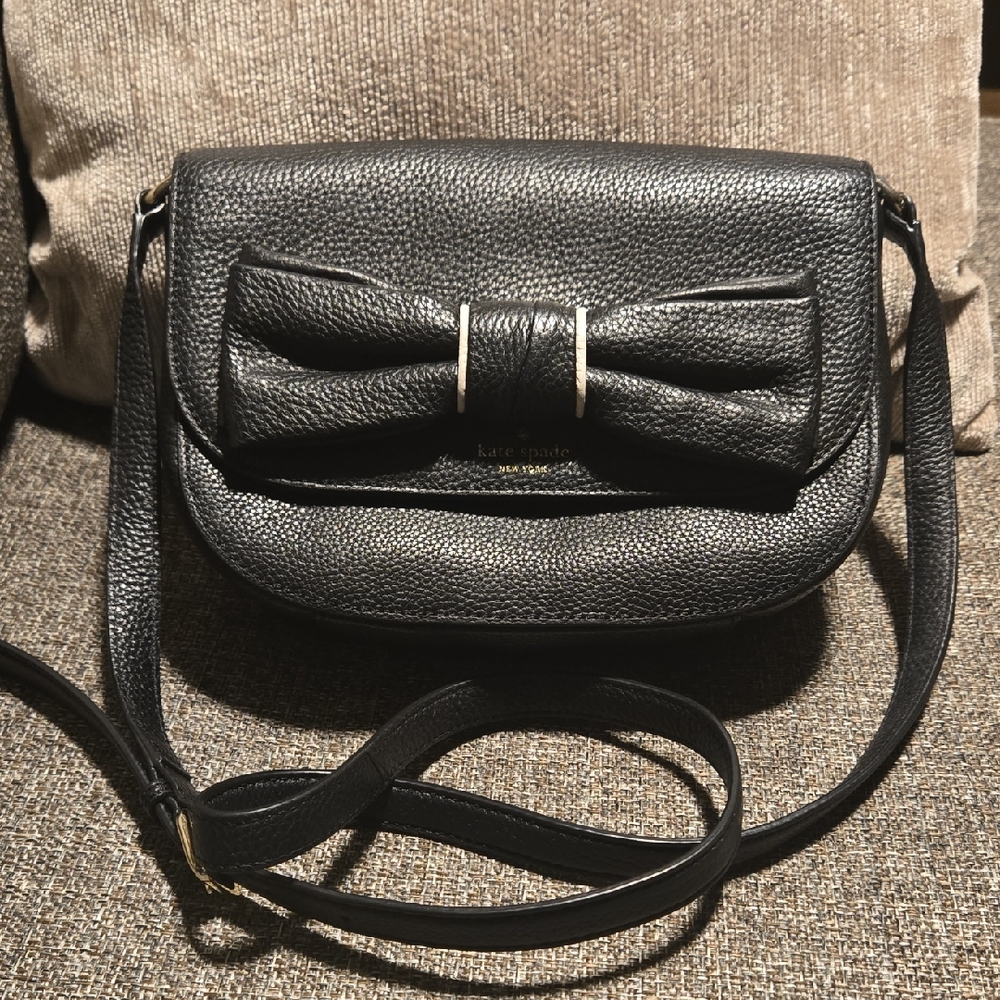 Kate Spade Black Crossbody Bag with Bow Detail